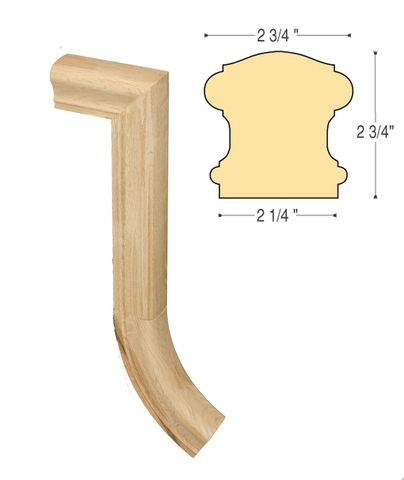 Bristol Gooseneck 2 Riser No Cap : C-7199 | Stair parts