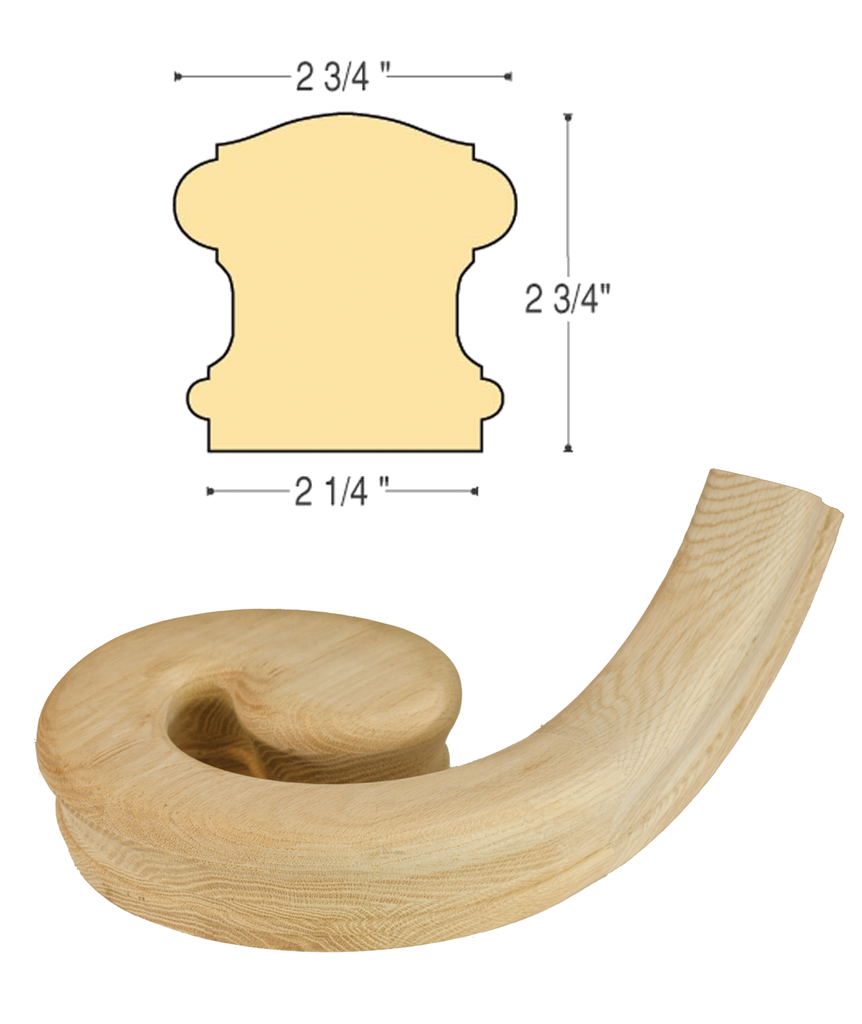 Bristol LH Volute : C-7130 | Stair parts