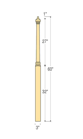 Traditional Angle/Landing Newel : C-4035 | Stair parts