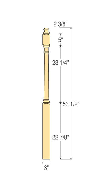Traditional Ball Top Starting Newel : C-4042BT | Stair parts