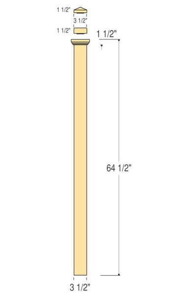 Landing Box Newel with Interchangeable Caps : C-4075 | Stair parts