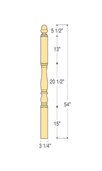 Bristol Angle Newel : C-4176 | Stair parts