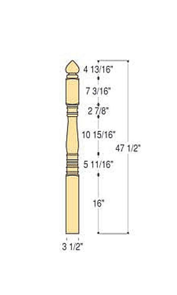 Classic Colonial Top Starting Newel : C-4240 | Stair parts