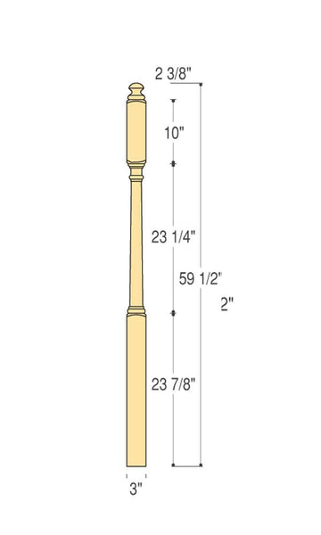 Traditional Landing Newel : C-4545 | Stair parts