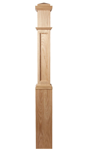 Flat Panel Box Newel with Interchangeable Caps : C-4091-FP | Stair parts