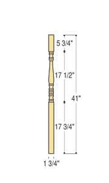 Hampton Square Top Wood Baluster : C-5005 | Stair parts
