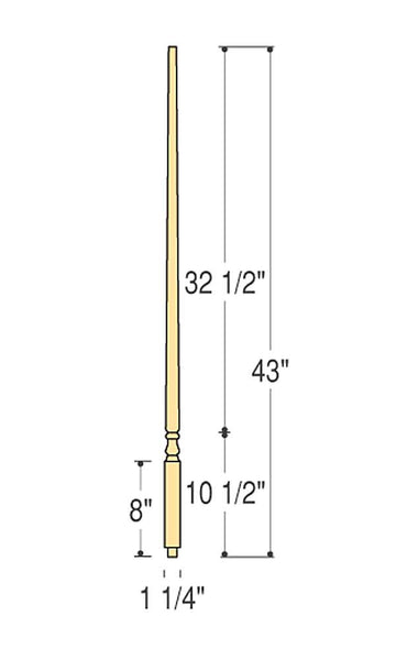 Traditional Pin Top Wood Baluster : C-5015 | Stair parts