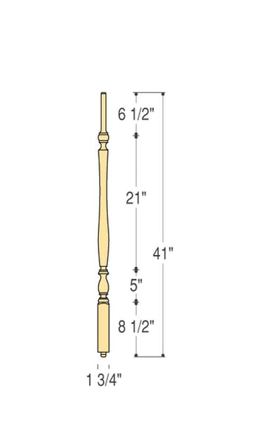Bristol Pin Top Wood Baluster : C-5151 | Stair parts
