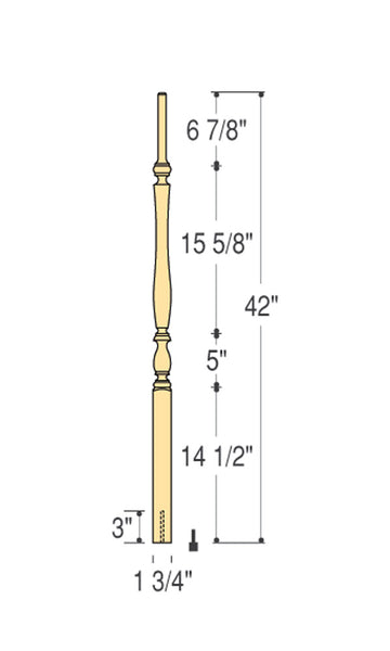 Bristol Pin Top Long Block: C-5151-LB | Stair parts
