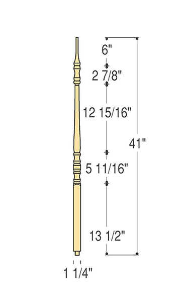 Traditional Pin Top Wood Baluster : C-5610 | Stair parts