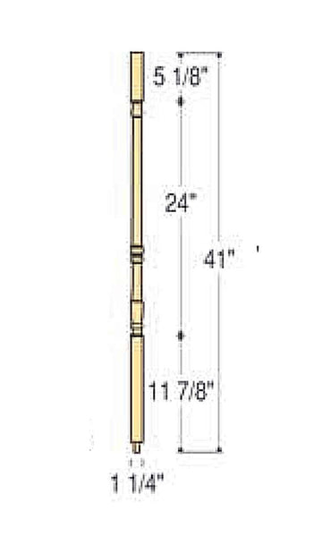 Traditional Square Top Wood Baluster : C-5067 | Stair parts