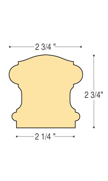 Bristol Straight Rail Solid Cap: C-6110S | Stair parts