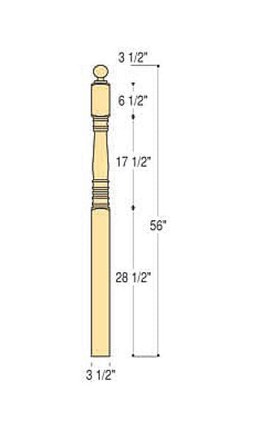 Classic Ball Top Starting Newel : C-4008 | Stair parts
