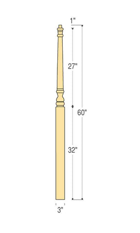 Traditional Angle/Landing Newel : C-4015 | Stair parts