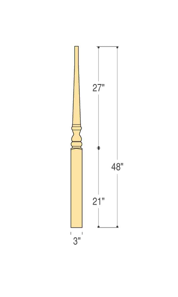 Traditional Intermediate Rake Newel : C-4019 | Stair parts