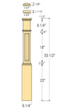 True Raised Panel Box Newel with Interchangeable Caps : C-4091-RP | Stair parts