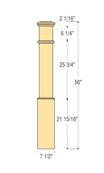Plain Box Newel (Large) : C-4095 | Stair parts