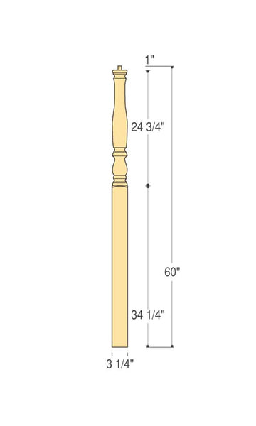 Bristol Angle/Landing Newel : C-4115 | Stair parts