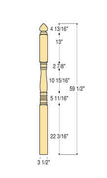 Classic Colonial Top Angle/Landing Newel : C-4245 | Stair parts