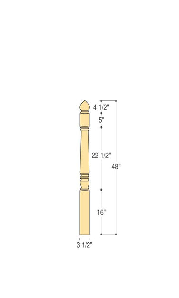 Marion Colonial Top Starting Newel : C-4282 L | Stair parts