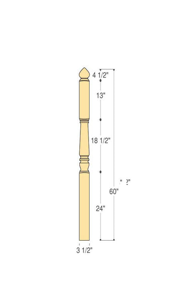 Marion Colonial Top Angle/Landing Newel : C-4287 | Stair parts