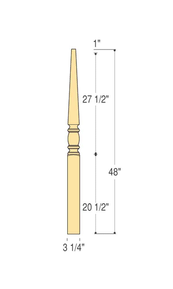 Richmond Intermediate Rake Newel : C-4419 | Stair parts