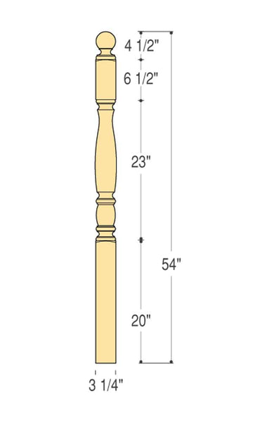 Richmond Ball Top Starting Newel : C-4442 | Stair parts