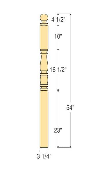 Richmond Ball Top Starting Newel : C-4440 | Stair parts