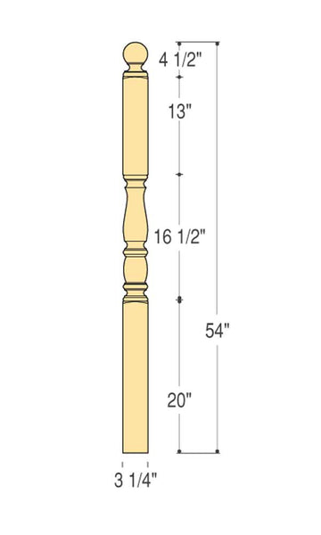 Richmond Ball Top Angle Newel : C-4446 | Stair parts