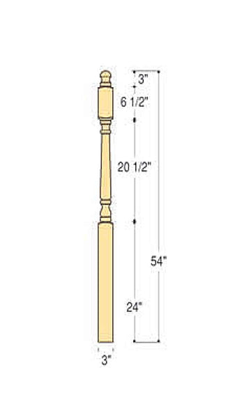 Traditional Starting Newel : C-4542 | Stair parts