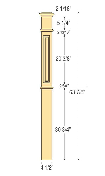 Raised Panel Box Newel : C-4695-RP | Stair parts