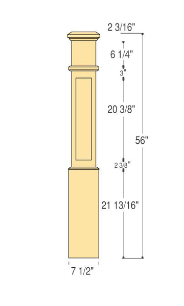 Mission Box Newel (Large) : C-4890 | Stair parts