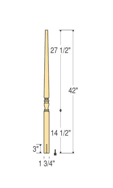 Marion Pin Top Wood Baluster: C-5251 | Stair parts