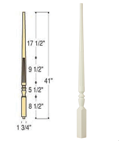 Chippendale Pin Top Wood Baluster : C-5211 | Stair parts