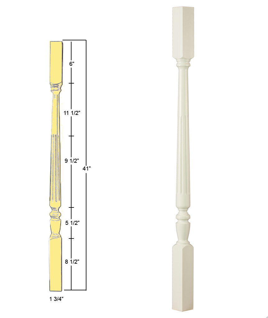 Chippendale Square Top Wood Baluster : C-5201 | Stair parts