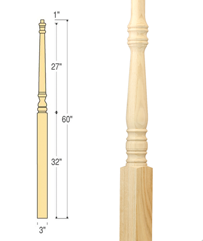 Classic Angle/Landing Newel : C-4215 | Stair parts