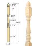 Classic Colonial Top Angle/Landing Newel : C-4245 | Stair parts