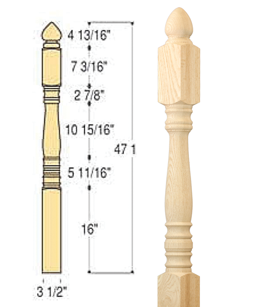 Classic Colonial Top Starting Newel : C-4240 | Stair parts