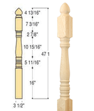 Classic Colonial Top Starting Newel : C-4240 | Stair parts