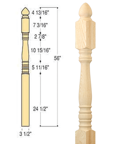 Classic Colonial Top Starting Newel : C-4242 | Stair parts