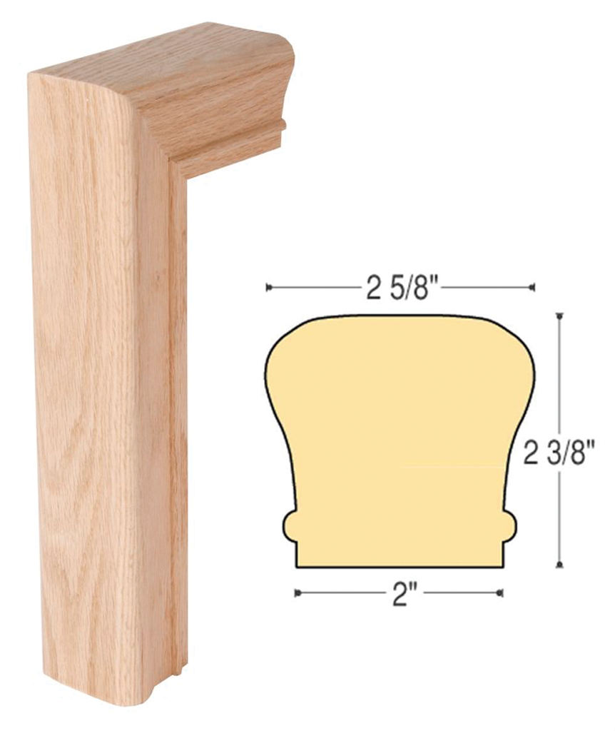 Classic Gooseneck 2 Riser No Cap : C-7299 | Stair parts