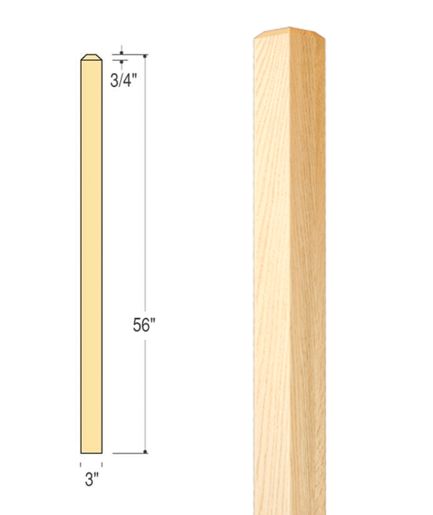 Craftsman Plain Edge Newel : C-4074 | Stair parts