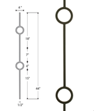 Double Ring Medallion Iron Baluster : 2931 | Stair parts