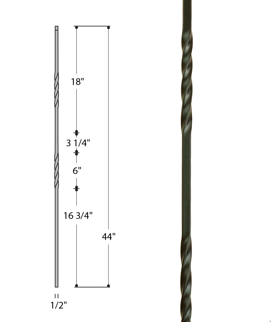 Double Twist Iron Baluster : 2551 | Stair parts