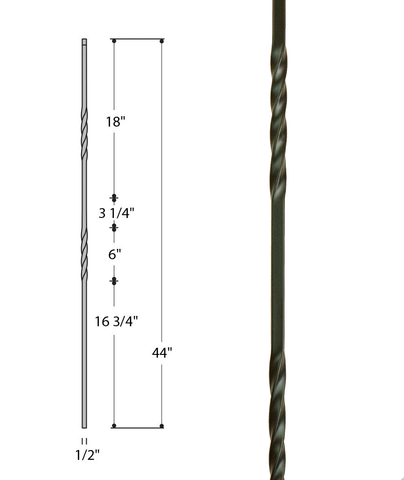 Double Twist Iron Baluster : 2551 | Stair parts