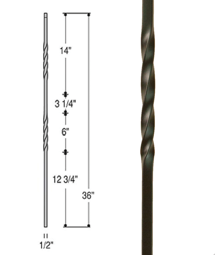 Double Twist Iron Baluster : 2651 | Stair parts