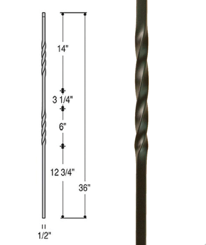 Double Twist Iron Baluster : 2651 | Stair parts