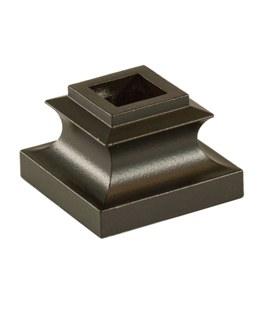 60 Pcs Iron Baluster Shoes - Square With Screw For 1/2 Inch Stair Balusters, Satin Black