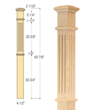 Fluted Box Newel : C-4695-F | Stair parts