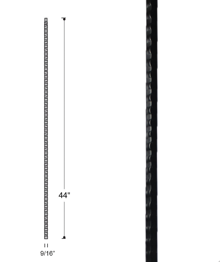 Gothic Plain Hammered Bar Iron Baluster : 2575 | Stair parts